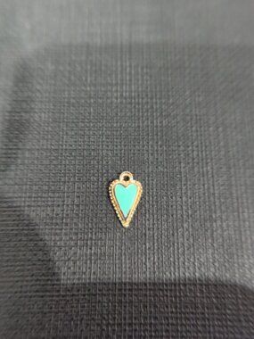 small heart shaped turquoise enamel pendant